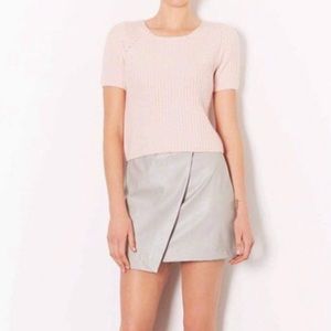 TOPSHOP Knitted Short Sleeve Ribbed Top Size 4